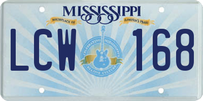 MS license plate LCW168