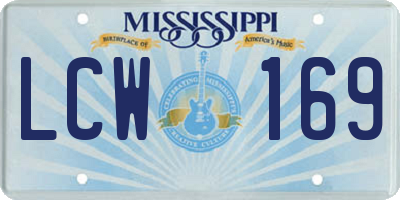 MS license plate LCW169