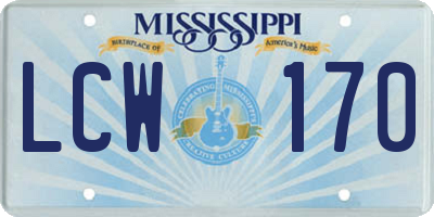 MS license plate LCW170