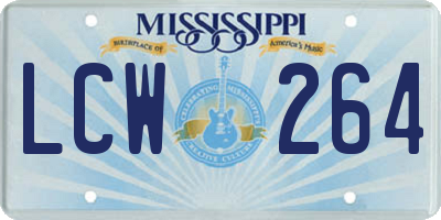 MS license plate LCW264