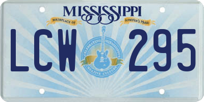 MS license plate LCW295