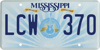 MS license plate LCW370