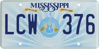 MS license plate LCW376