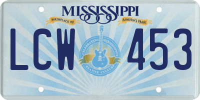 MS license plate LCW453