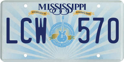 MS license plate LCW570