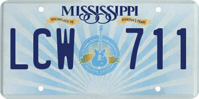 MS license plate LCW711