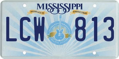 MS license plate LCW813