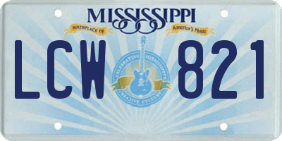MS license plate LCW821
