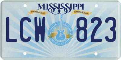 MS license plate LCW823