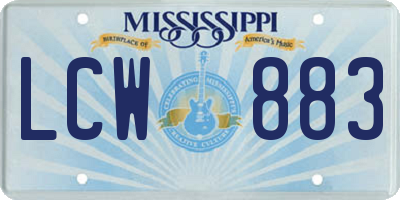 MS license plate LCW883