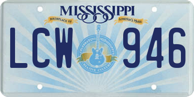 MS license plate LCW946