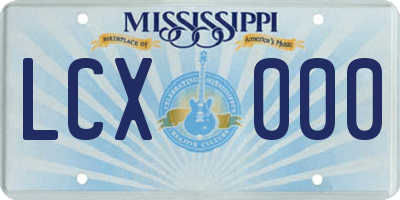 MS license plate LCX000