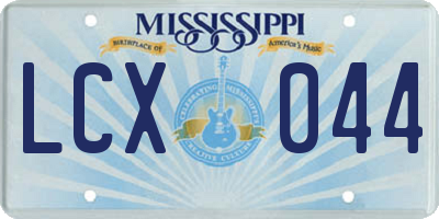 MS license plate LCX044