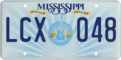 MS license plate LCX048
