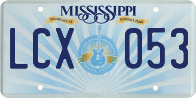 MS license plate LCX053