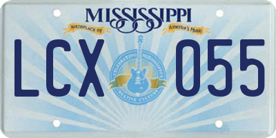 MS license plate LCX055