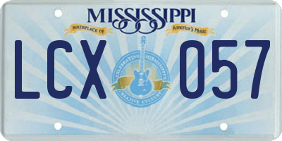 MS license plate LCX057