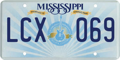 MS license plate LCX069
