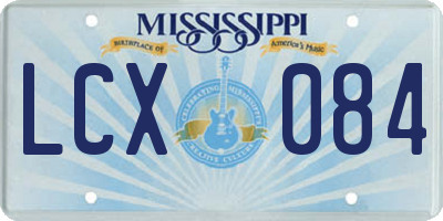 MS license plate LCX084