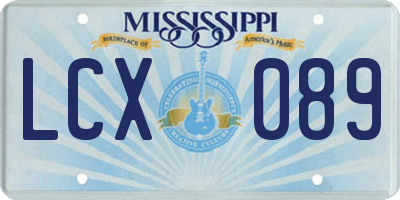 MS license plate LCX089