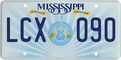 MS license plate LCX090