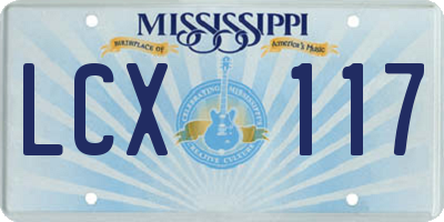MS license plate LCX117