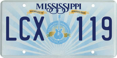 MS license plate LCX119
