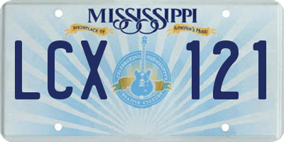 MS license plate LCX121