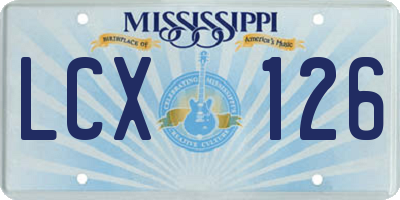MS license plate LCX126