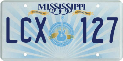 MS license plate LCX127