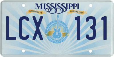 MS license plate LCX131