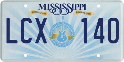 MS license plate LCX140