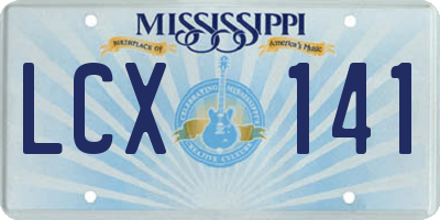MS license plate LCX141