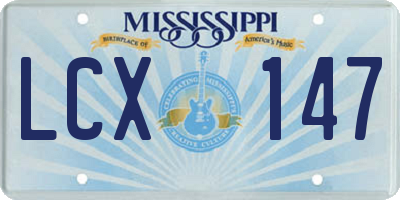 MS license plate LCX147