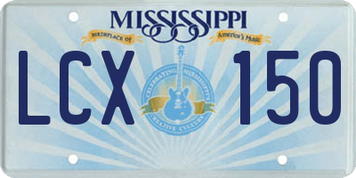 MS license plate LCX150