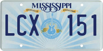 MS license plate LCX151