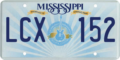 MS license plate LCX152