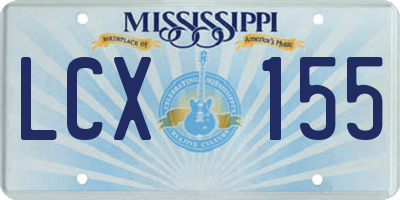 MS license plate LCX155