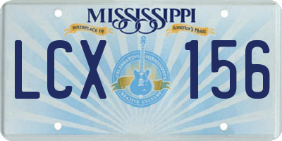 MS license plate LCX156
