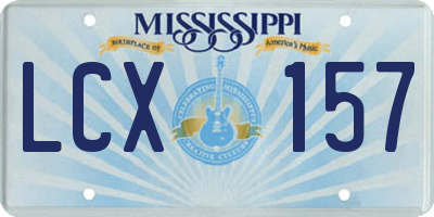 MS license plate LCX157