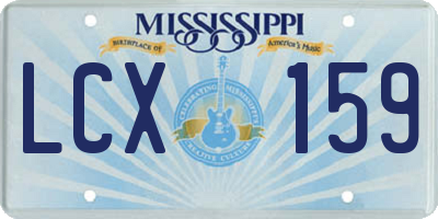 MS license plate LCX159