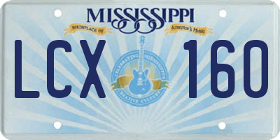 MS license plate LCX160
