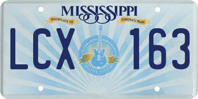 MS license plate LCX163
