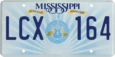 MS license plate LCX164