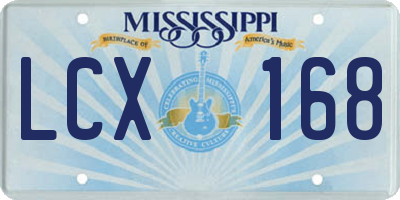 MS license plate LCX168