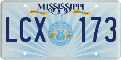MS license plate LCX173