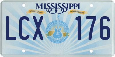 MS license plate LCX176