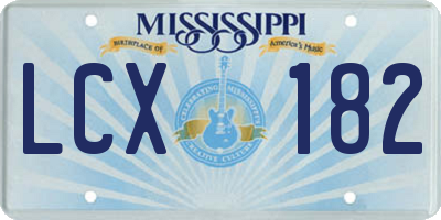 MS license plate LCX182