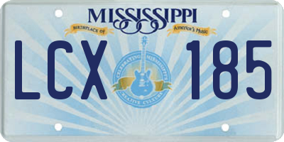 MS license plate LCX185