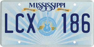 MS license plate LCX186